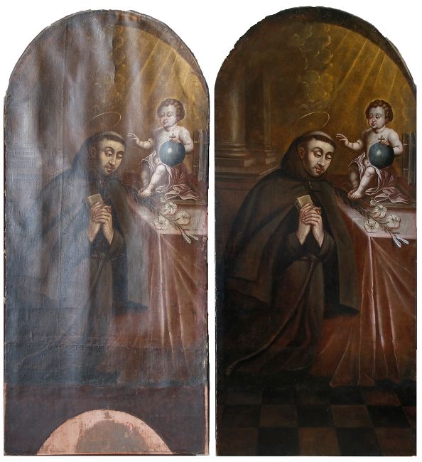 Obra św. Antoniego przed i po konserwacji