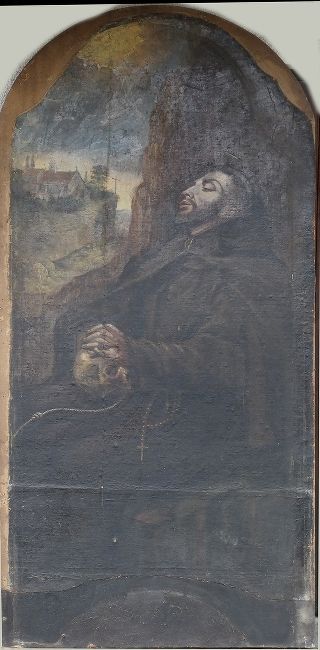 obraz św. Franciszka przed konserwacją